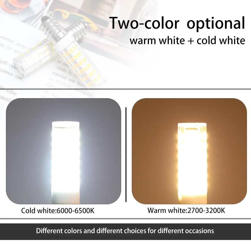 6pcs/lot LED Lamp E14 3W 4W 5W 7W AC220V 230V 240V Bombillas LED Light Corn Bulb SMD2835 Crystal Candle For Chandeliers Lighting