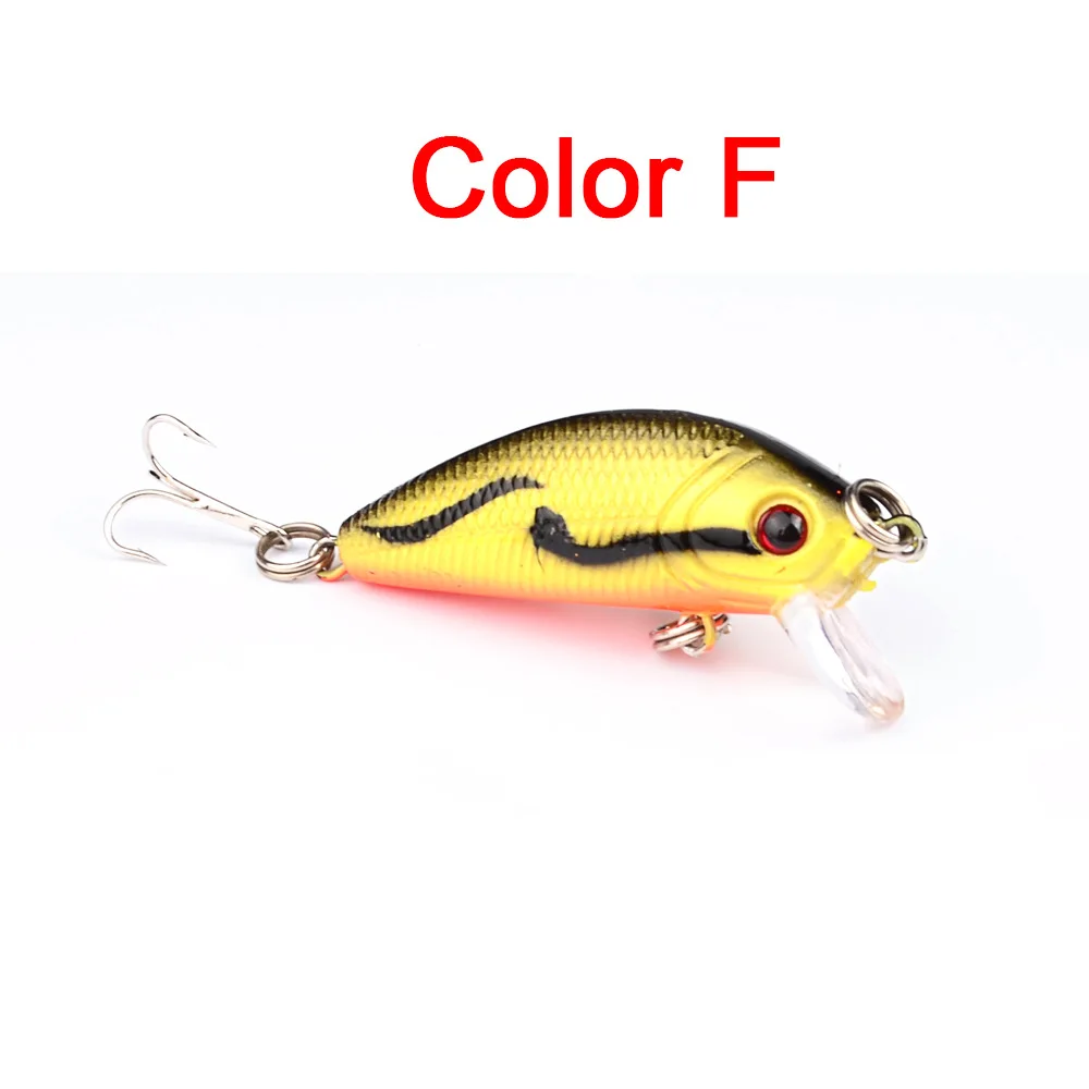 Маленькая приманка для рыбной ловли Minnow, 50 мм, 3,9 г, верхняя жесткая приманка, японская приманка, воблеры для рыбной ловли, искусственная приманка-рыба, мини-приманки - Цвет: Color F