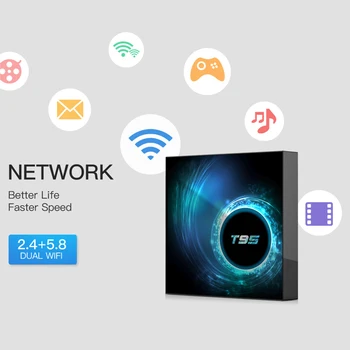 

Delicate Design Durable Set-Top Box Smart TV Set Top Box Android 10.0 Dual Band WiFi BT5.0 HDMI 6K Media Player