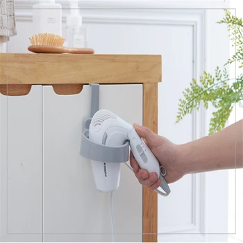 

Plastic Hair Dryer Holder Wall Mount Hair Drier Stand Bathroom Wall Holder Shelf Storage Hairdryer holder