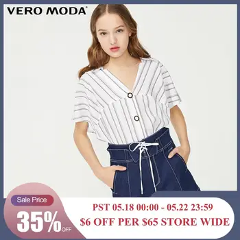 

Vero Moda Women's V-neckline Buttoned Striped Shirt | 319204508