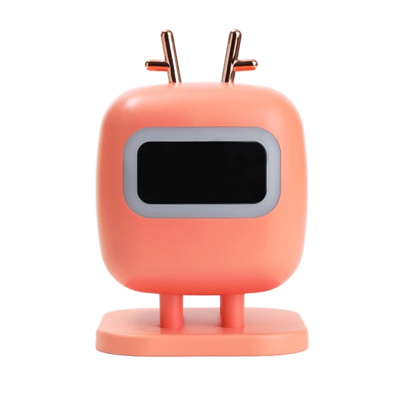 Orange Night Lamp Alarm Clock LED Display Multifunctional Clock Bedside Children Multifunctional Sleeping Clock - Color: Orange