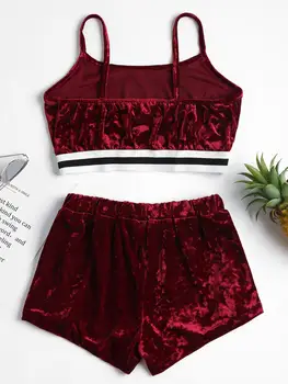 

Pigamas Sexy Lingerie Set Velvet Sleepwear Pyjamas Women Pajamas Feminino Lace Nightwear Top and Shorts Pijama Mujer Femme