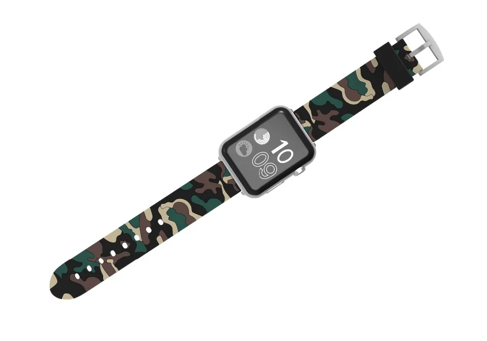 Силиконовый ремешок для Apple watch 5, 4, 44 мм, 40 мм, Iwatch 3, 2, 42 мм, 38 мм, камуфляжный браслет, аксессуары для часов