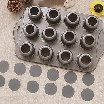 

2 Packs of 12 Mini Muffin Cake Molds with Round Bottom DIY Paper Cup Muffin Cake Tray