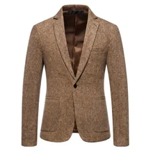 

Autumn and winter Chinese luxury men's fashion suit business casual men's wool coat classic simple British men's gold coat suit
