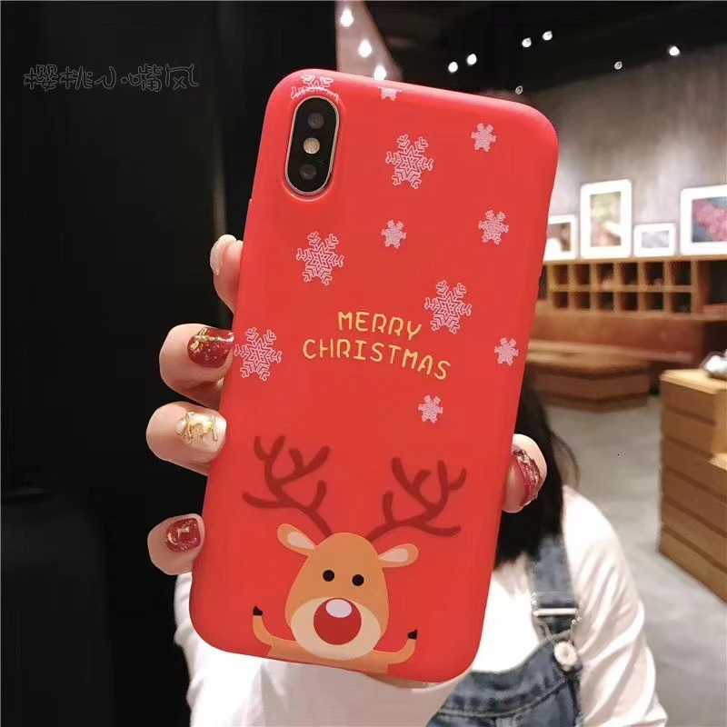 Кукла Рождество для iPhone xsmax подходит для Apple x r мобильный телефон оболочка 78plus дерево олень 6S Набор 11pro - Цвет: XSmA x Tree Reindeer