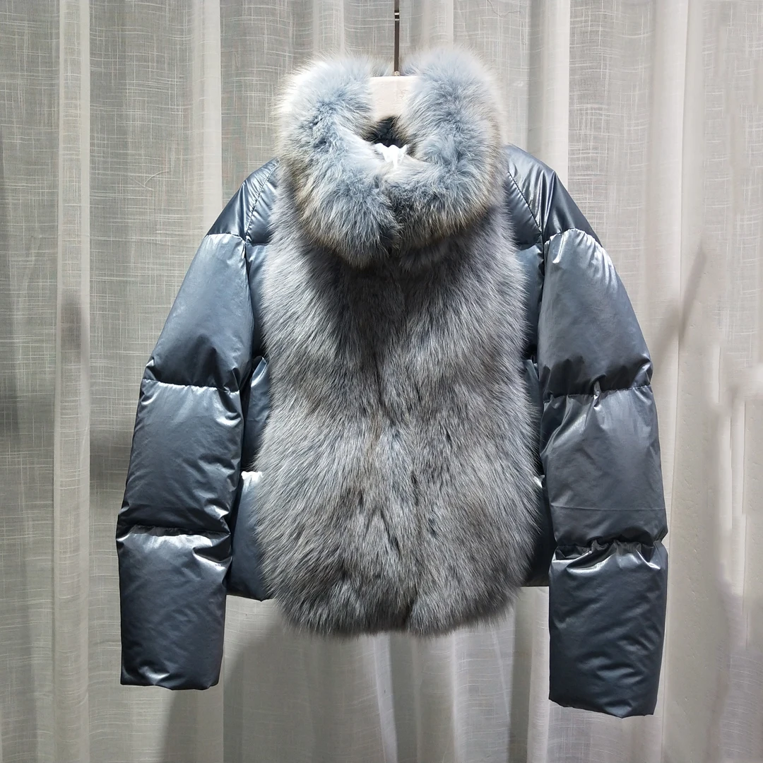 

New arrival2019 fashion winter coat women natural fox fur parka real fur 90% down jacket thick warm genuine fur collar outerwear