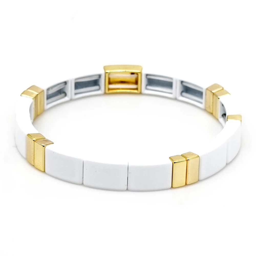 

Shinus Tile Bracelet Women Rainbow Enamel Beads Bracelets Men Pulseras 2020 Women Boho Fashion Jewelry Handmade Summer Beach