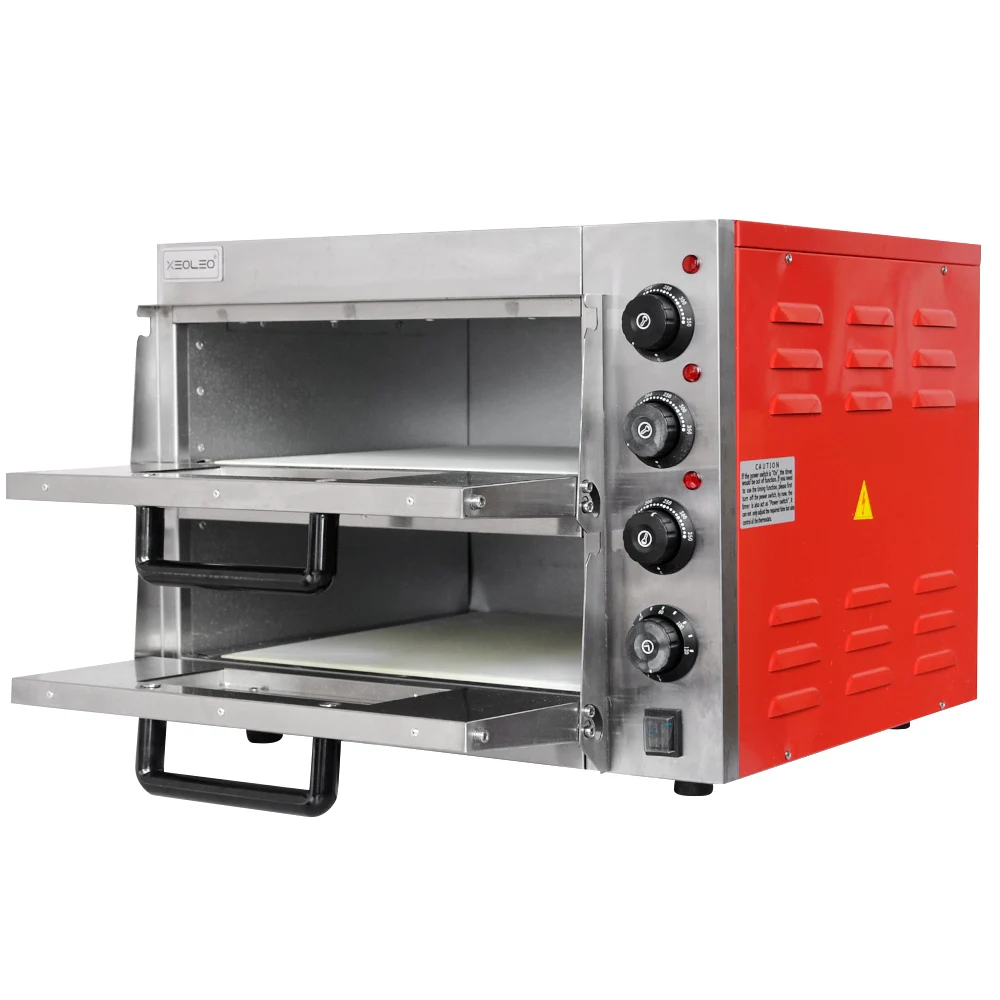 XEOLEO Electric Pizza Kitchen Food Processor Double Layer Baker Machine Home Appliance Stainless Steel Cuisine Commercial Oven