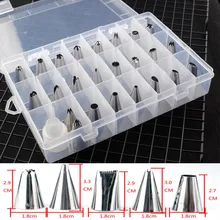 24 Pcs Large Stainless Steel Icing Piping Nozzles Pastry Tips Set For Dessert Cake Decorating Sugar Craft Tool With Storage Box