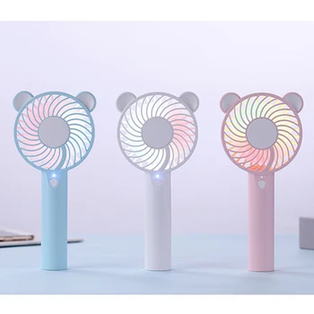 

1200ma USB Handheld Rechargeable Fan W/ Light Portable Cooler 3 Speed Adjustable New Pattern Pocket Fans Usb Charge Air Cooler