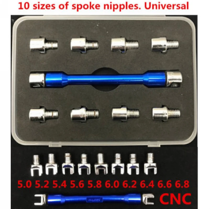 DWZ 11pcs/set CNC Motorcycle Spoke Wrench With 10 Sizes Hardened Tips 5.0-6.8