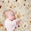 Baby Blanket+ Hat Burrito Baby Flour Tortilla Swaddle 100% Cotton Flannel Blanket Sleeping Swaddle Wrap For Baby Sleep 6