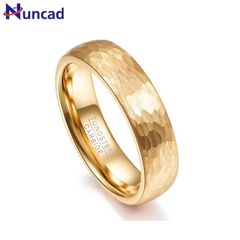 

Nuncad 6mm Father's Day Gift Rings Men's Gold Rings 2.3MM Thick Tungsten Carbide Rings for Women Wedding Finger Jewely T070R