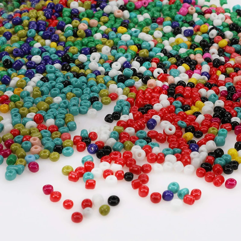 4MM 24 Grid Multi-Color Loose Glass Rice Beads Belt Box Set DIY Handmade Weaving Bracelet Necklace Jewelry Making Beads Toys