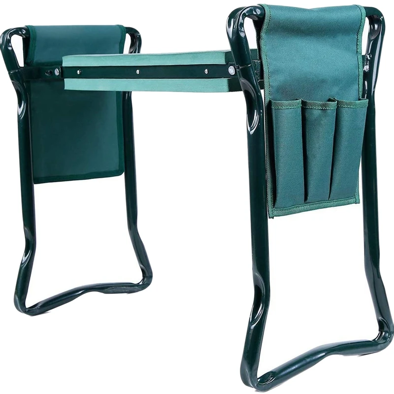 

Garden Kneeler Seat with 2 Bonus Tool Pouches Outdoor Foldable Sturdy Garden Stools Portable Stool