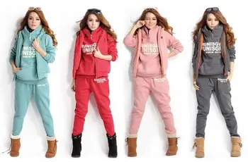 

womens Autumn winter leisure suit hooded sports suit lady fashion plus velvet girl hoodies