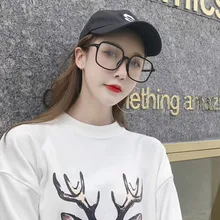 Новинка, Большая квадратная синяя поликарбонатная оправа для близорукости, очки для женщин, чистая красная прозрачная оправа, простые плоские очки