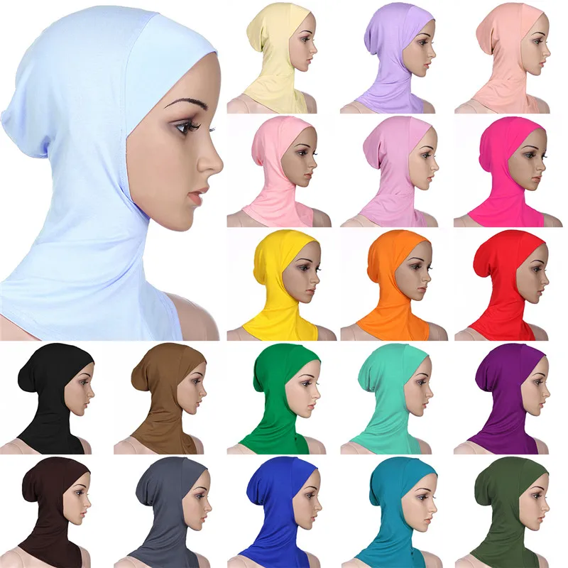 Muslim Fashion Casual Hijabs 2020 New High Elastic Women Scarf Fexible Solid Color Sun Protected Ropa Hijab | Тематическая одежда