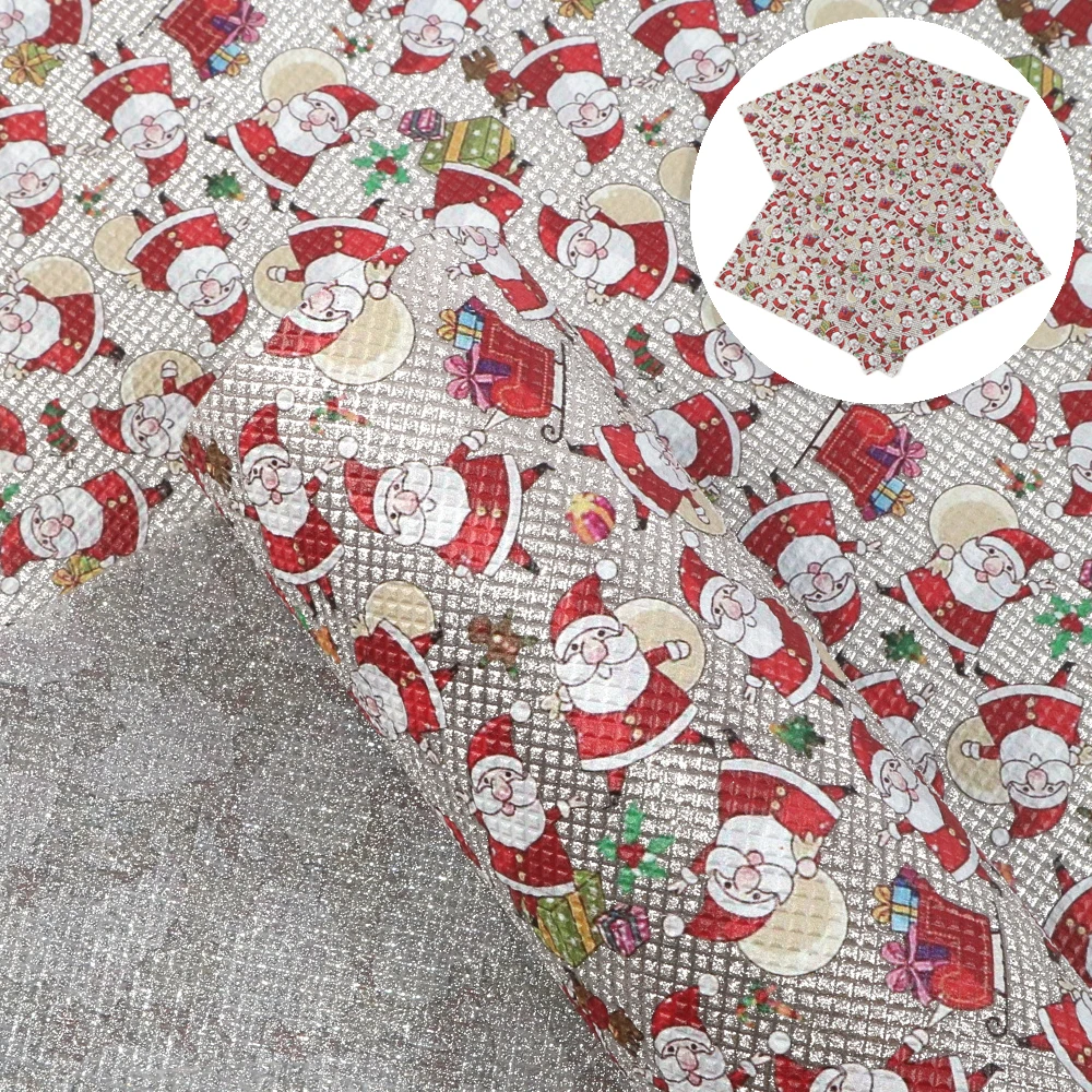 David accessories Рождество 20*34 см УФ пленка для печати Bump Синтетическая кожа Сделай Сам DIY бигуди для волос с бантом Сумка Искусственная кожа ткань, 1Yc8124