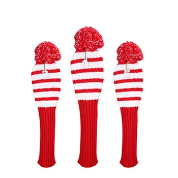 

3Pcs Knitted Golf Headcovers Golf Wood Club Head Covers Protect Set with Number 1,3,5