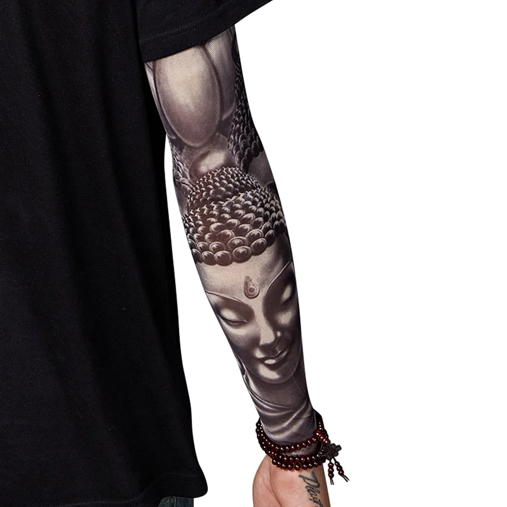 Новая мода тату рукава рука грелка унисекс УФ Защита наружные временные фальшивые татуировки рука рукав грелка рукав Уличная одежда D40