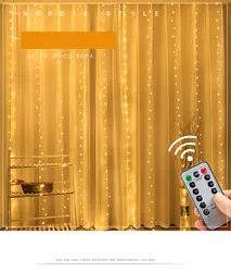 Christmas LED String Lights  Decoration Remote Control USB Wedding Garland Curtain 3M Lamp Holiday For Bedroom Bulb Outdoor Fair