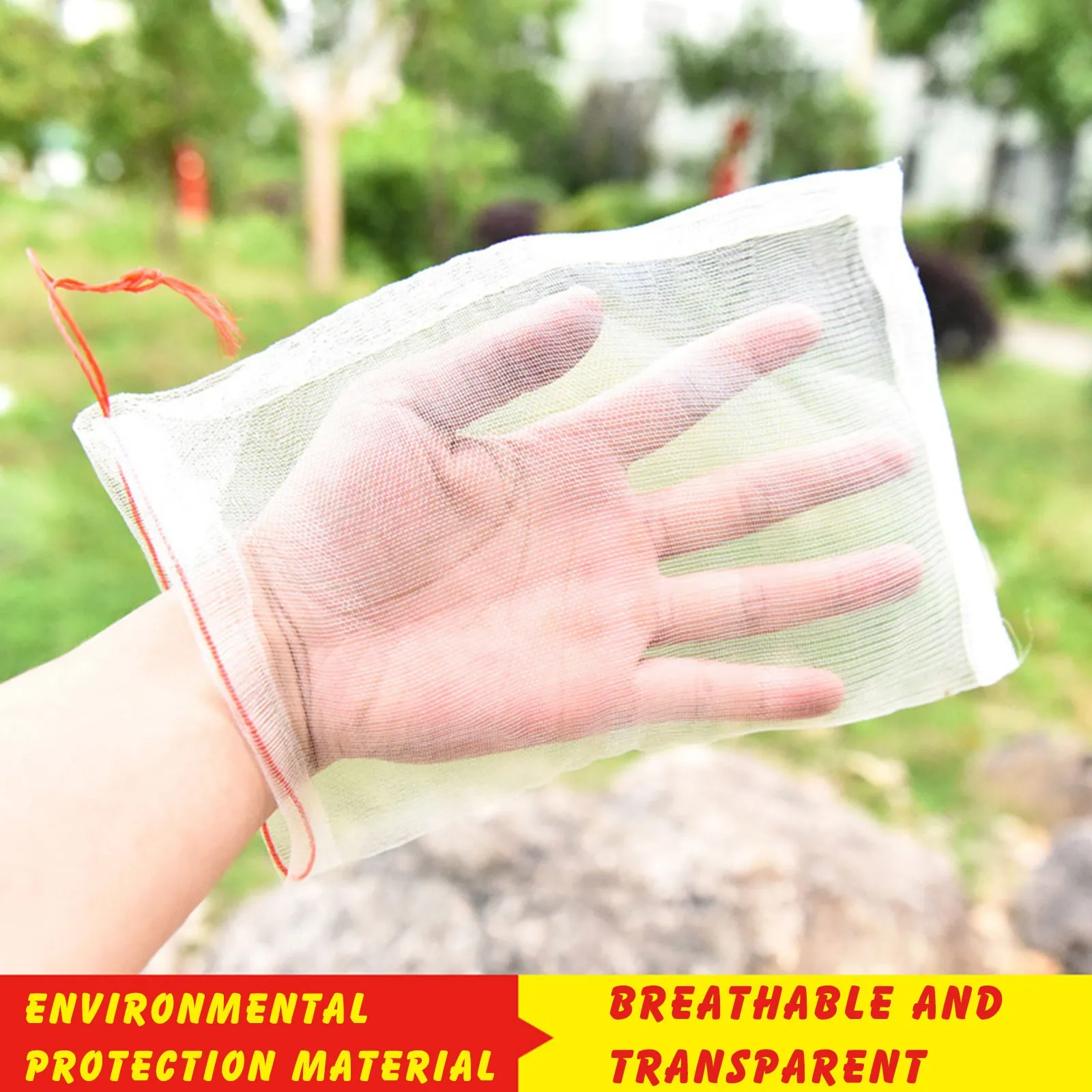 50 vegetal de la fruta de insertar protección bolsa de crecer antiaves planta bolsa protectora Cordón de malla de Nylon Control de plagas agrícolas