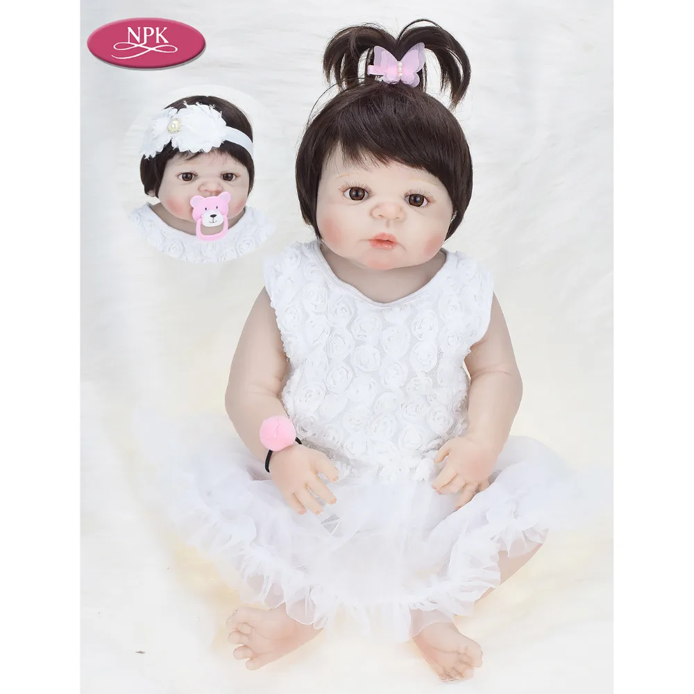 

57CM Realistic Toddler Pricness Girl Reborn Full Silicone Body Baby Dolls Bath Toy Bebe Reborn Corpo De Silicone Inteiro Menina