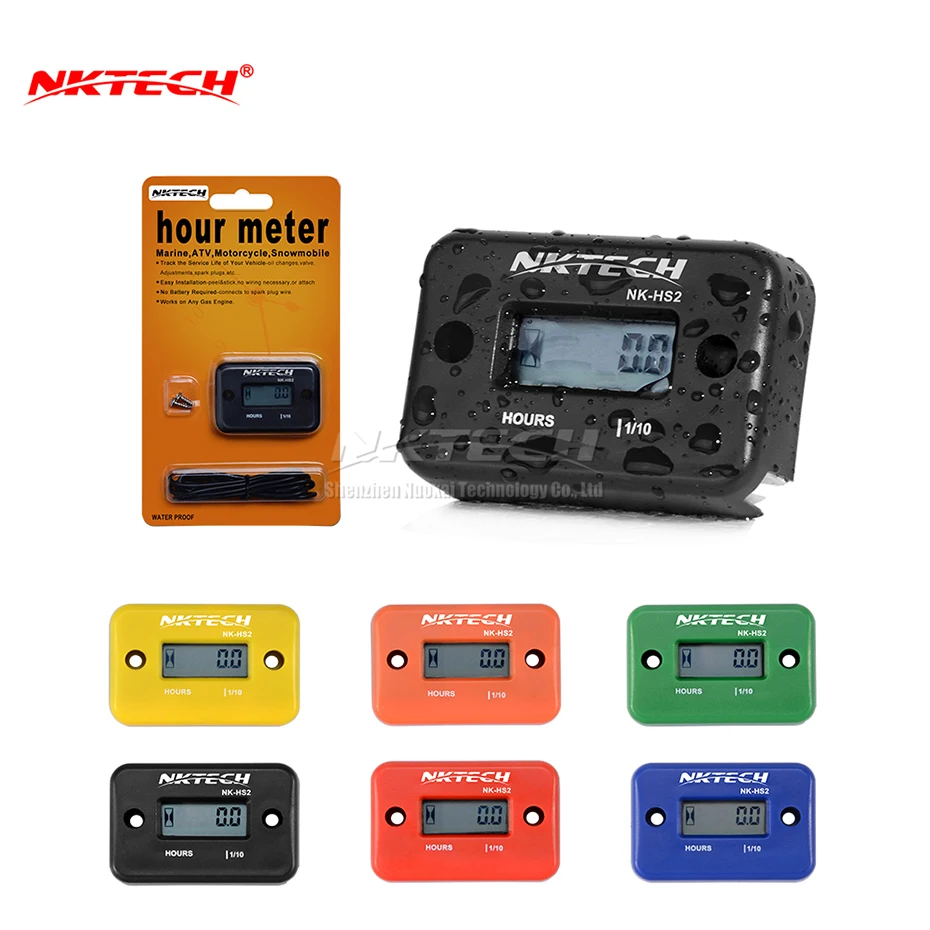 

NKTECH NK-HS2 Inductive Hour Meter For Gas Engine Lawn Mover Marine ATV Motorcycle Boat Snowmobile Dirt Outboard Motor Generator