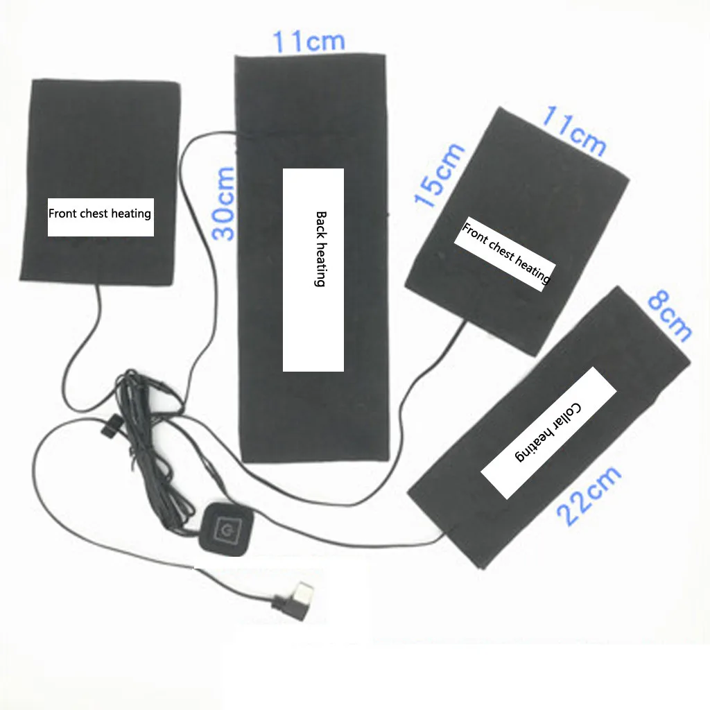 Водонепроницаемый USB заряженный теплый паста колодки из углеродного волокна грелку безопасный портативный нагревательный коврик-грелка для жилет куртка ткань поставки