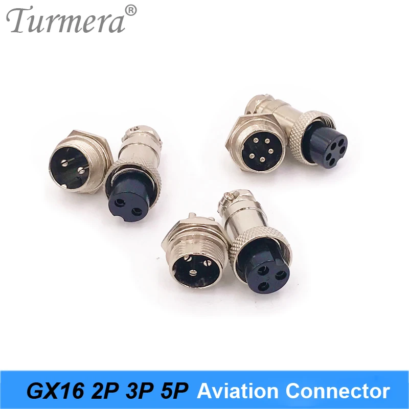 Turmera GX16 Aviation Plug Socket Connector 2P 3P 5P Pin Use for Electric Bike and E-scooter Charging Charger Male &amp Female |