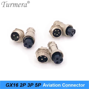 

Turmera GX16 Aviation Plug Socket Connector 2P 3P 5P Pin Use for Electric Bike and E-scooter Charging Charger Plug Male & Female