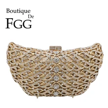 Бутик De FGG бабочка женские золотые хрустальные вечерние сумочки и сумки со стразами для невесты клатч вечерние сумка для ужина