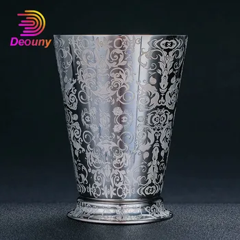 

DEOUNY 400ML Engraved Julep Creative Mixing Cup Cocktail 304 Stainless Steel Wine cup Bar Tools For The Bartender