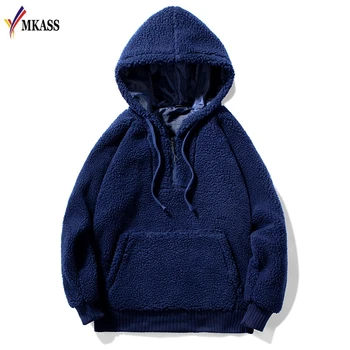 

2020 Hot Sale Lambhair Hoodies Fashion Solid Color Pullover Hooded Hoodies Big Pocket Men's New Style Hoodies