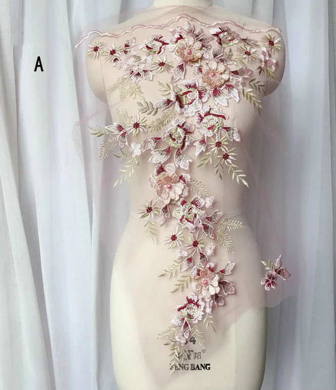 3D цветок бисер вышивка кружева аппликация отделка пришить патчи для вечернего платья одежда кружева ткани украшения Аксессуары