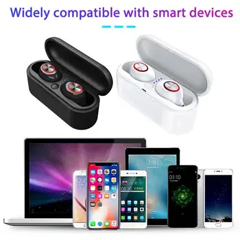 

Rechargeable Mini Bluetooth 5.0 Earphones HIFI TWS Wireless Touch Earbuds with MIC Support Protocols A2DP AVRCP HFP HSP