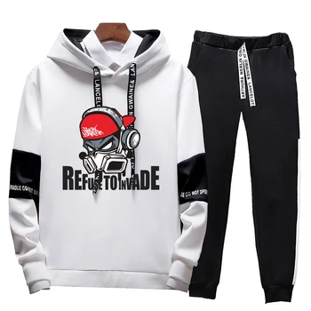 

Patchwork tracksuit Set Men Fashion 2020Jogger Sports Sportswear Suits Spring Autumn 2 Pieces Hoodies Pants Set Male Sweat Suit