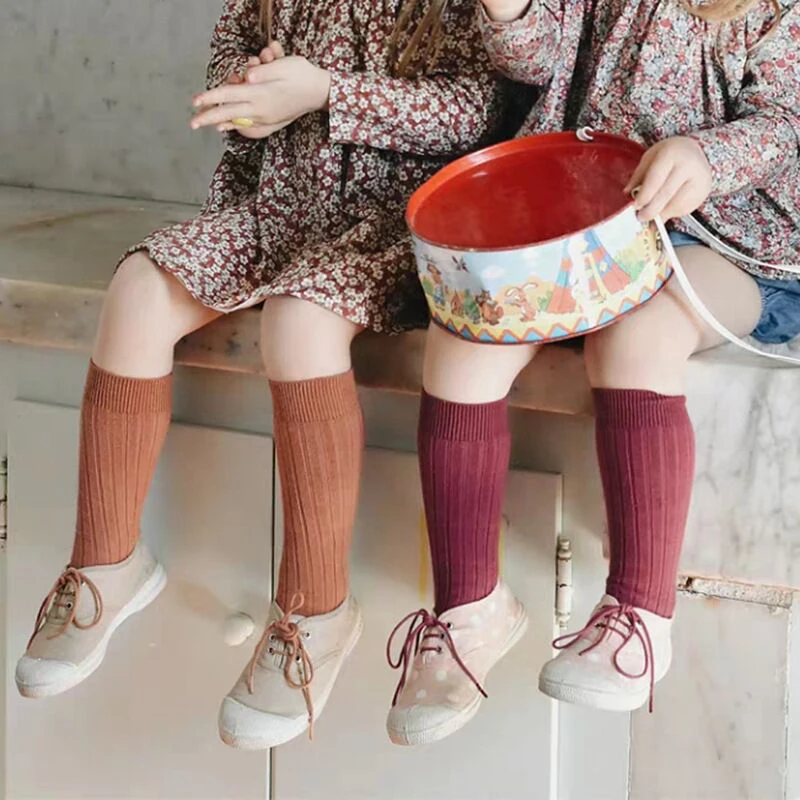 

New Children's Socks Stripped Girls Knee High Socks Spanish Toddlers Long Tube Socks Kids Boys School Sock Infant Baby Stocking