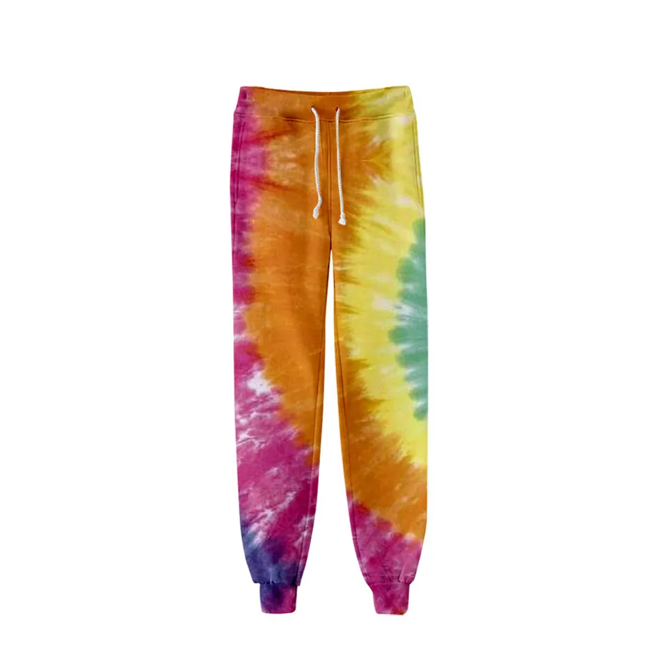 Цветные психоделические модные спортивные брюки Tie Dye в стиле Харадзюку теплые