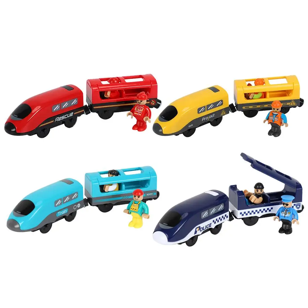 Дистанционное управление RC электрический маленький поезд игрушки набор соединен с деревянной железной дороги интересный подарок для детей
