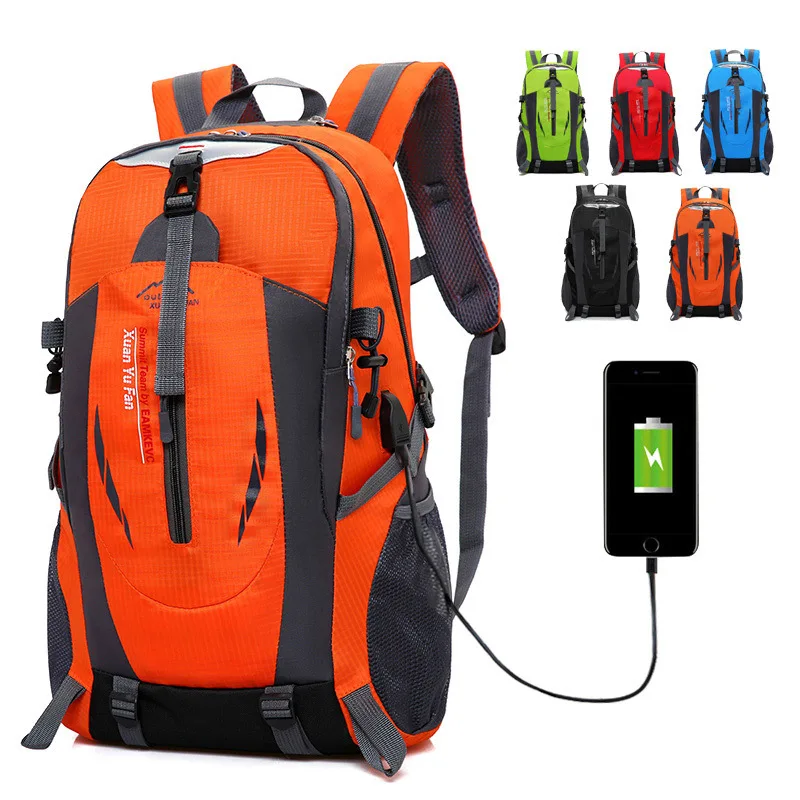 

USB Rechargeable School Bag 2017 New Style Backpack Men's Large Capacity Outdoor Mountaineering Bag Female Sports Casual Travel