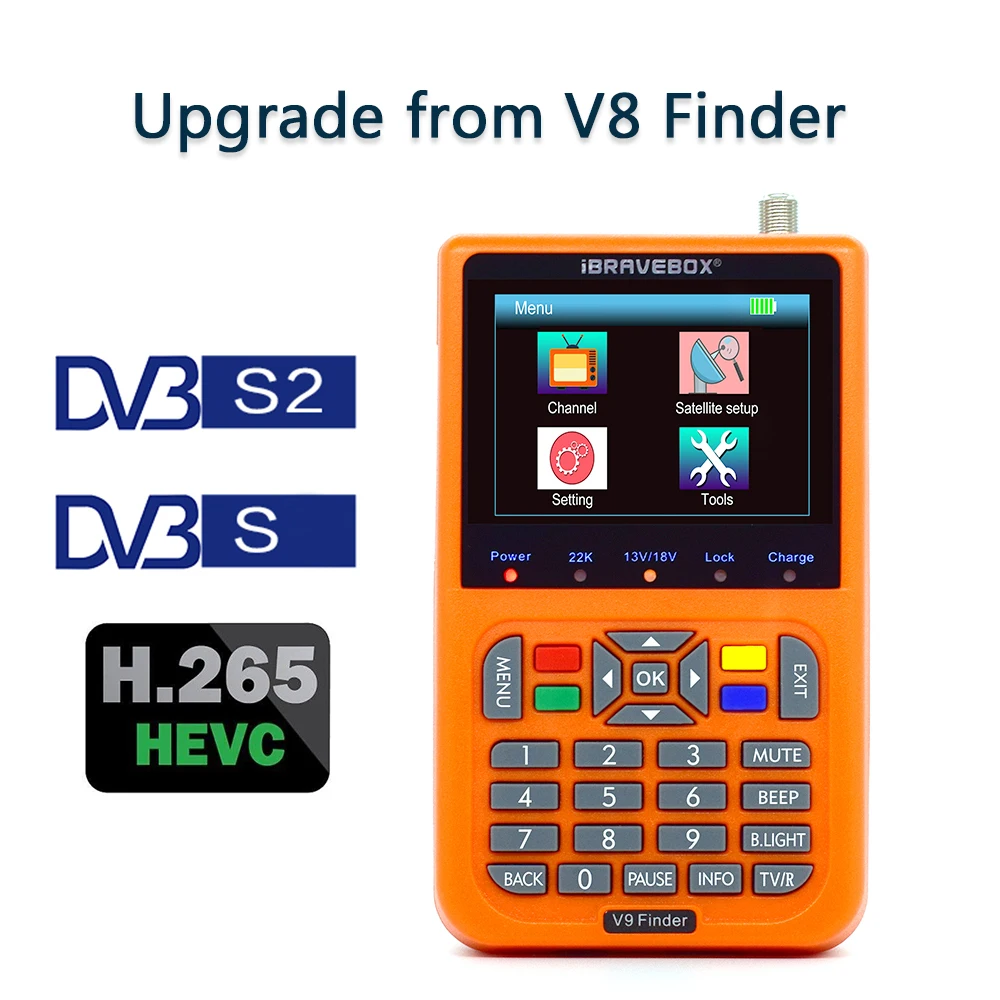 Обновление с V8 Finder DVB S2 Sat finder DVB-S2 V9 спутниковый Finder Meter H.265 Full 1080P цифровой спутниковый рецептор Satfinder - Цвет: V9 finder Orange