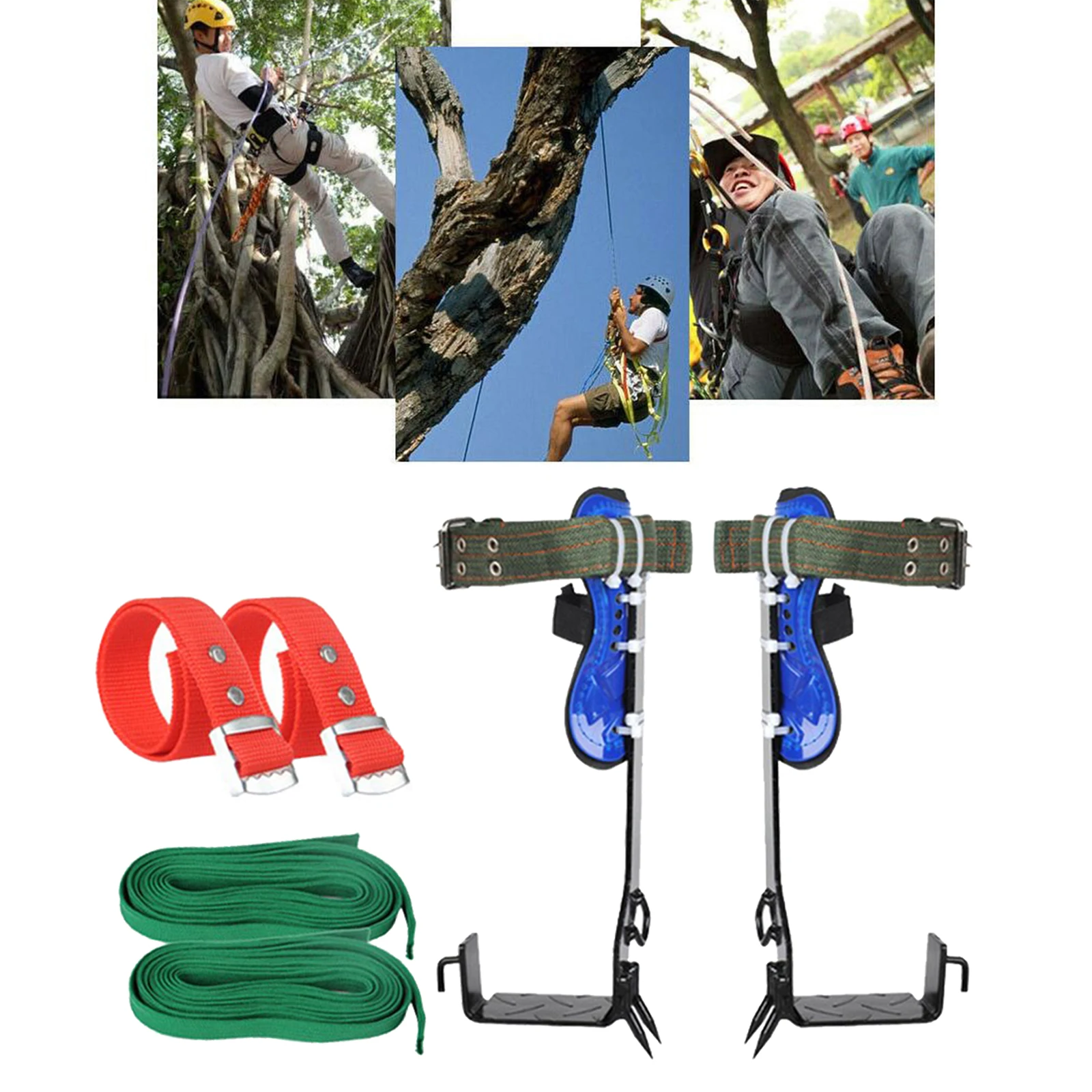 Adjustable Tree Climbing Spike  &  Straps Rope Set 100kg Loading, Easy to Carry and Light in Weight