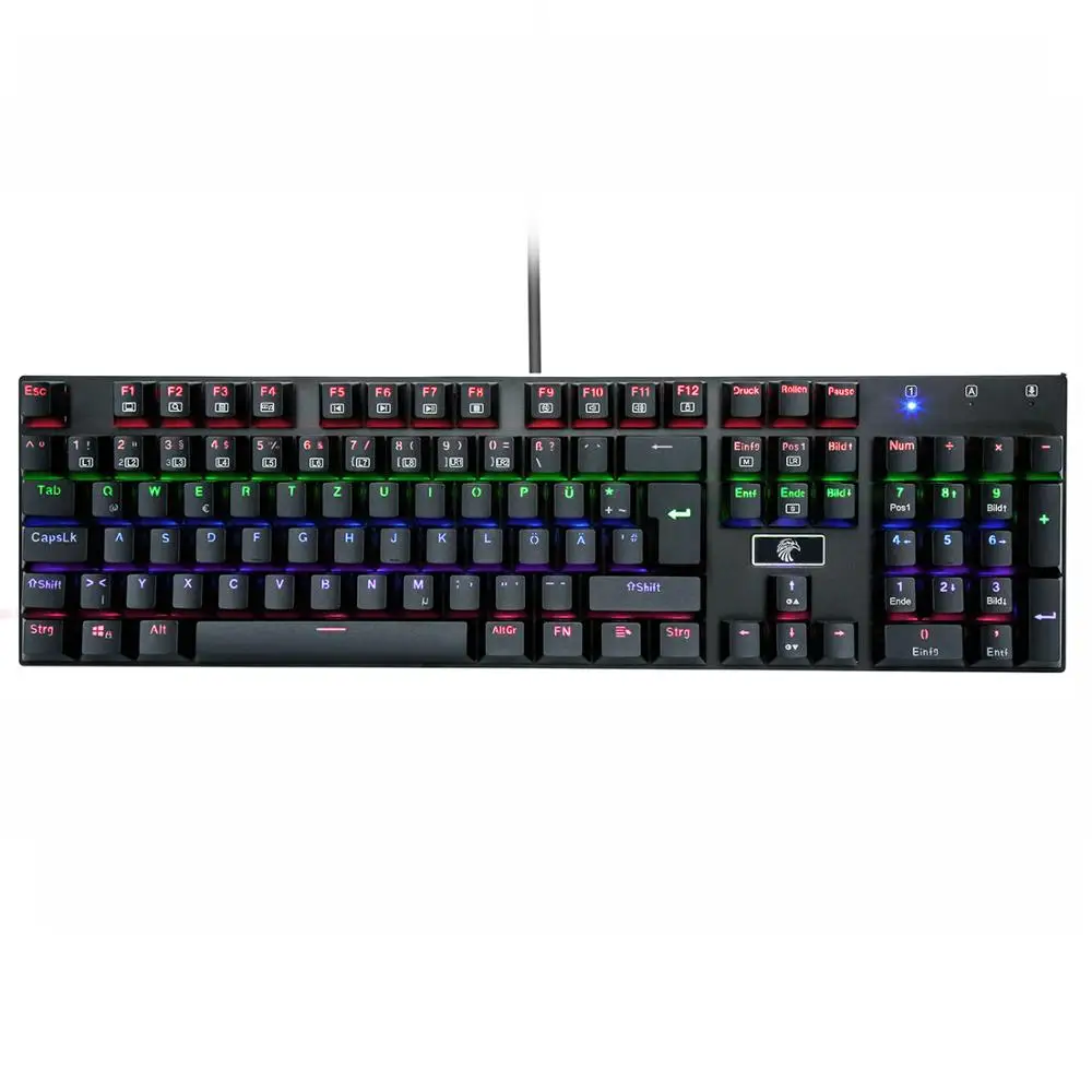 Механическая игровая клавиатура Z88 с 105 клавишами Немецкая раскладка QWERTZ
