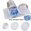 French Nail Template Transparent Silicone Stamps Nail Mold Stamping Template Scraper Transfer Replacement Head Nail Tool Set 3