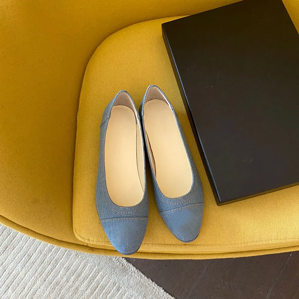 Genuine Leather Soft Women's Flats Luxury Brands Designer Ballet Flats