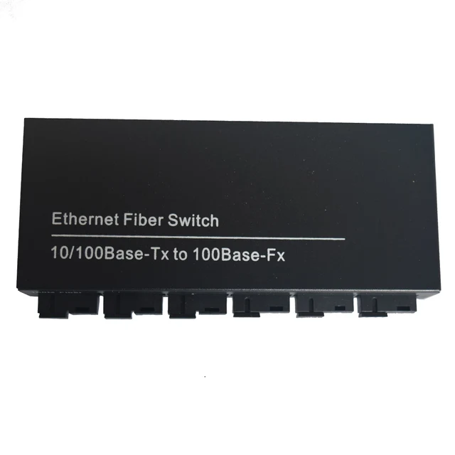 Commutateur Ethernet 6F2E 10/100M, 6 ports fibre 25KM 2 UTP RJ45, fibre  optique rapide Erhetnet avec alimentation de pipeline 5V